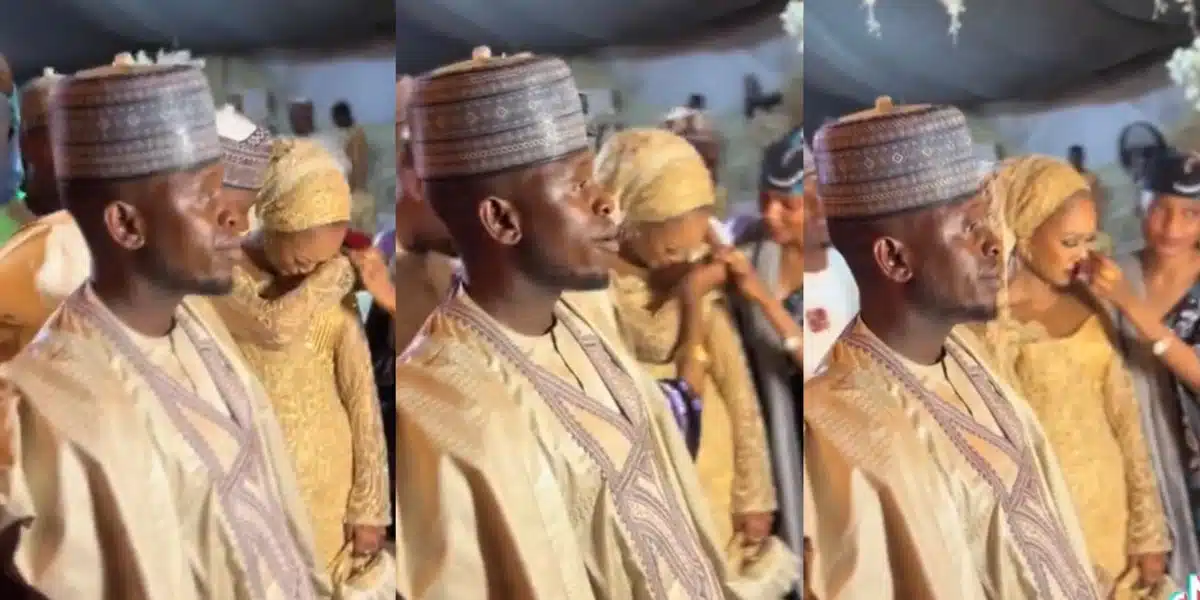 Groom’s nonchalant reaction to his bride crying cause buzz online