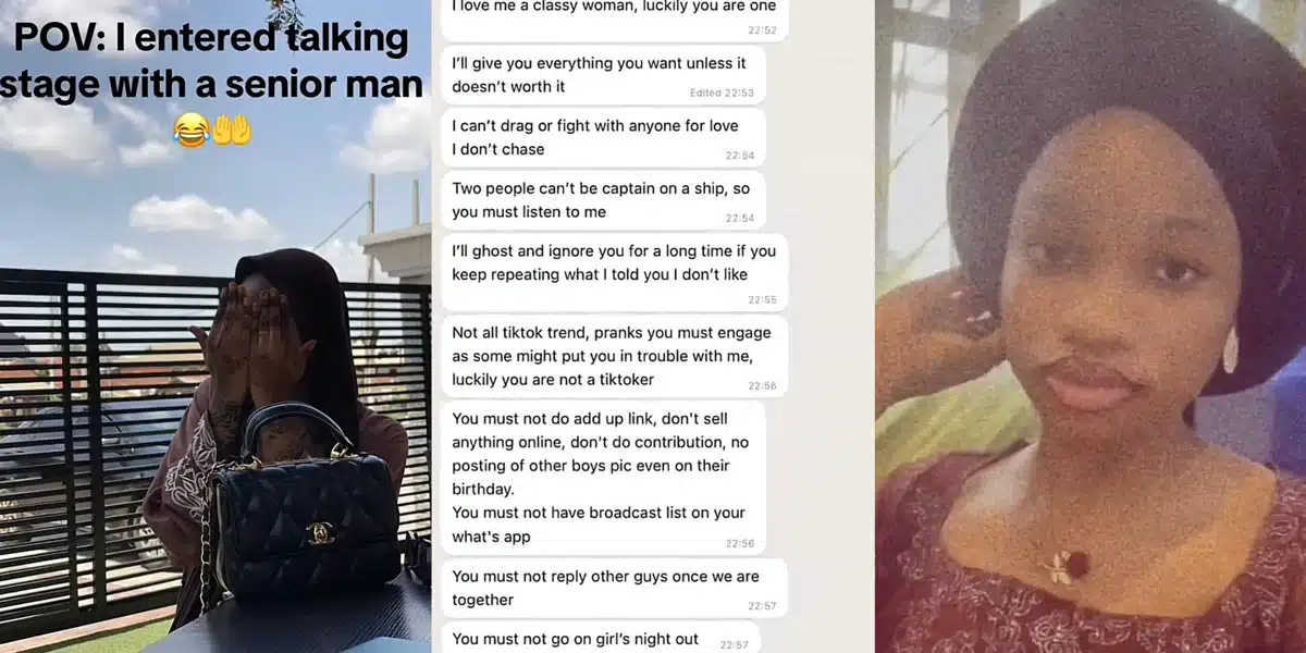 Lady shocked as talking stage shares his 20 rules for a relationship