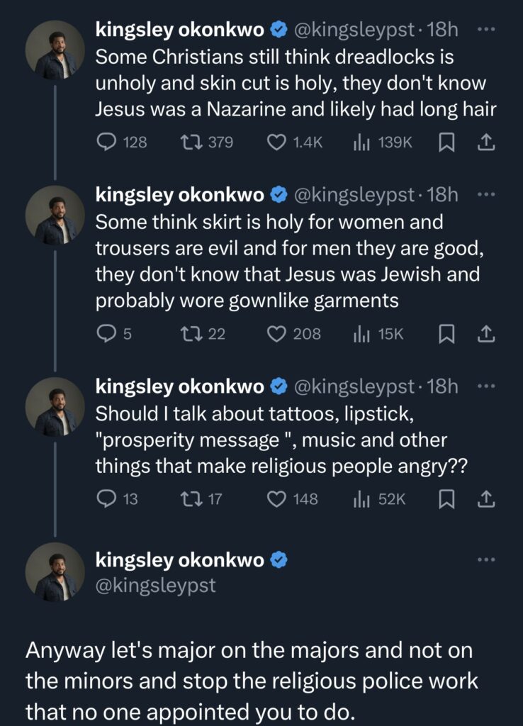 Pastor Kingsley shares controversial opinion on tattoos, dreadlocks and dressing 