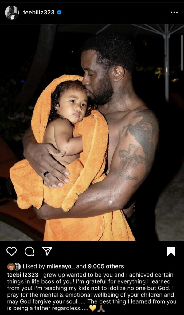 Teebillz dragged after his emotional post to P. Diddy 