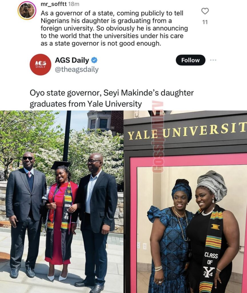 Seyi Makinde faces backlash from netizens as his daughter graduates from American university