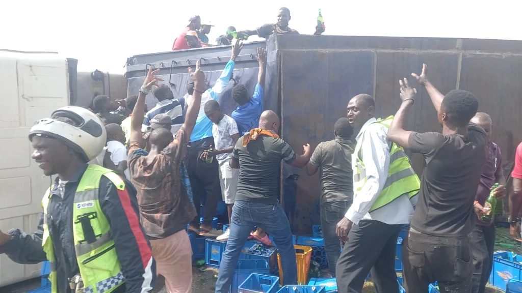 Abuja residents drink beer to stupor as truck transporting it crashes