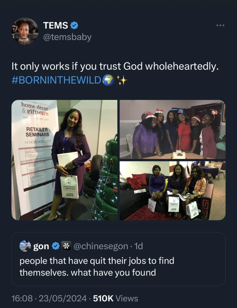 Tems recounts leaving corporate job to pursue music career