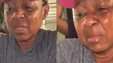Grandmother breaks down in tears as she leaves grandson after omugwo