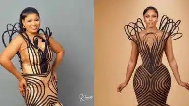 Lady recreates Osas Ighodaro’s dress for the AMVCA on her birthday