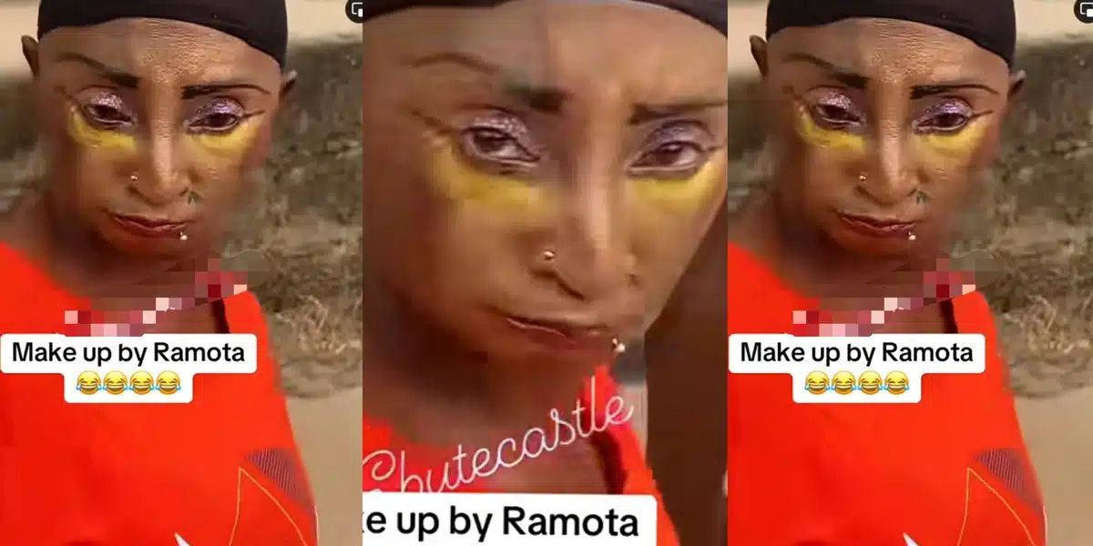 Aunty Ramota impresses men with heavy make-up she applied herself