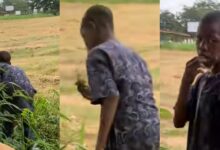 Nigerian boy eats grass amidst hunger crisis