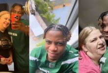 Nigerian man and Caucasian girlfriend raise eyebrows on social media with public display of love