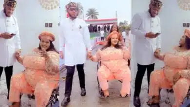 Netizens gush as disabled woman celebrates 3 years marriage anniversary with husband