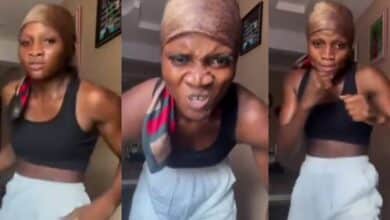 Hilarious reactions as lady shows off her boxing skills