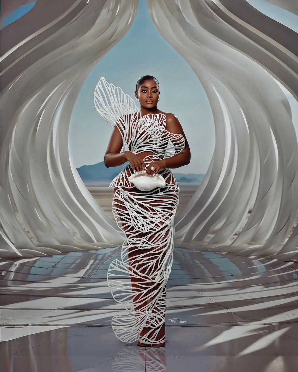 Upcoming Nigerian designer calls out Ghanaian fashionista Nana Akua for refusal to credit her for AMVCA otufit