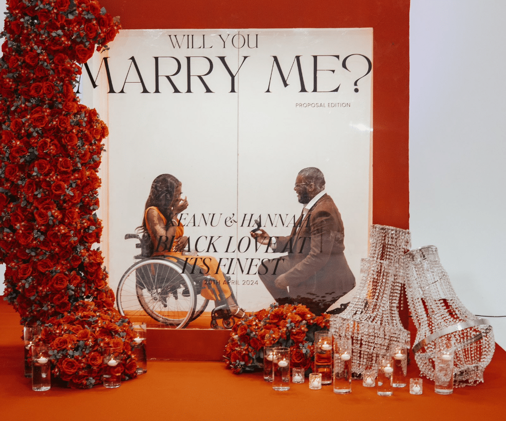 Emotional moment as man proposes to longtime girlfriend on wheelchair