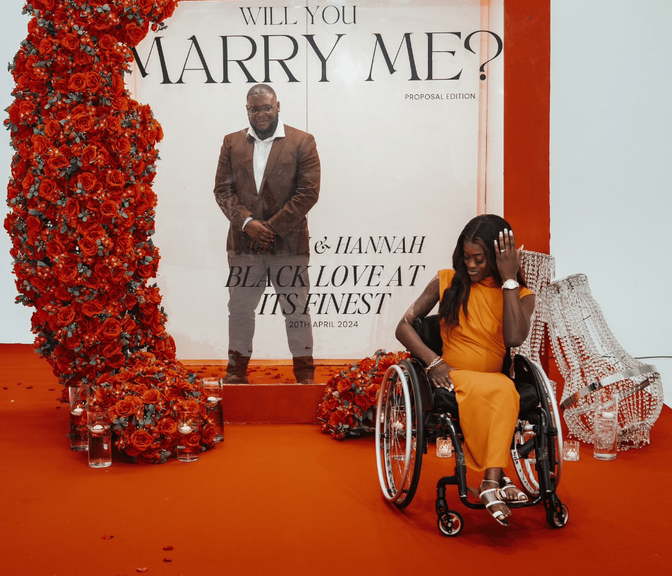 Emotional moment as man proposes to longtime girlfriend on wheelchair