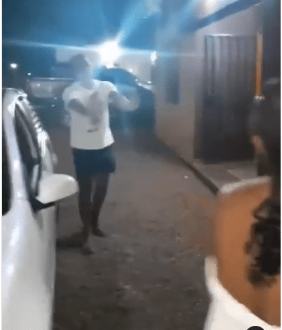 Moment husband returns home, finds cheating wife in towel with another man