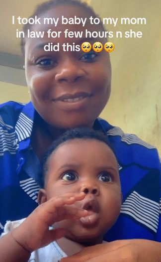 Lady who left her baby with mother-in-law for just 1 hour cries out after returning to see her child