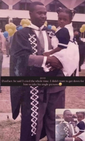 Father melts hearts as he recreates photo from his 2001 graduation with daughter at her graduation ceremony