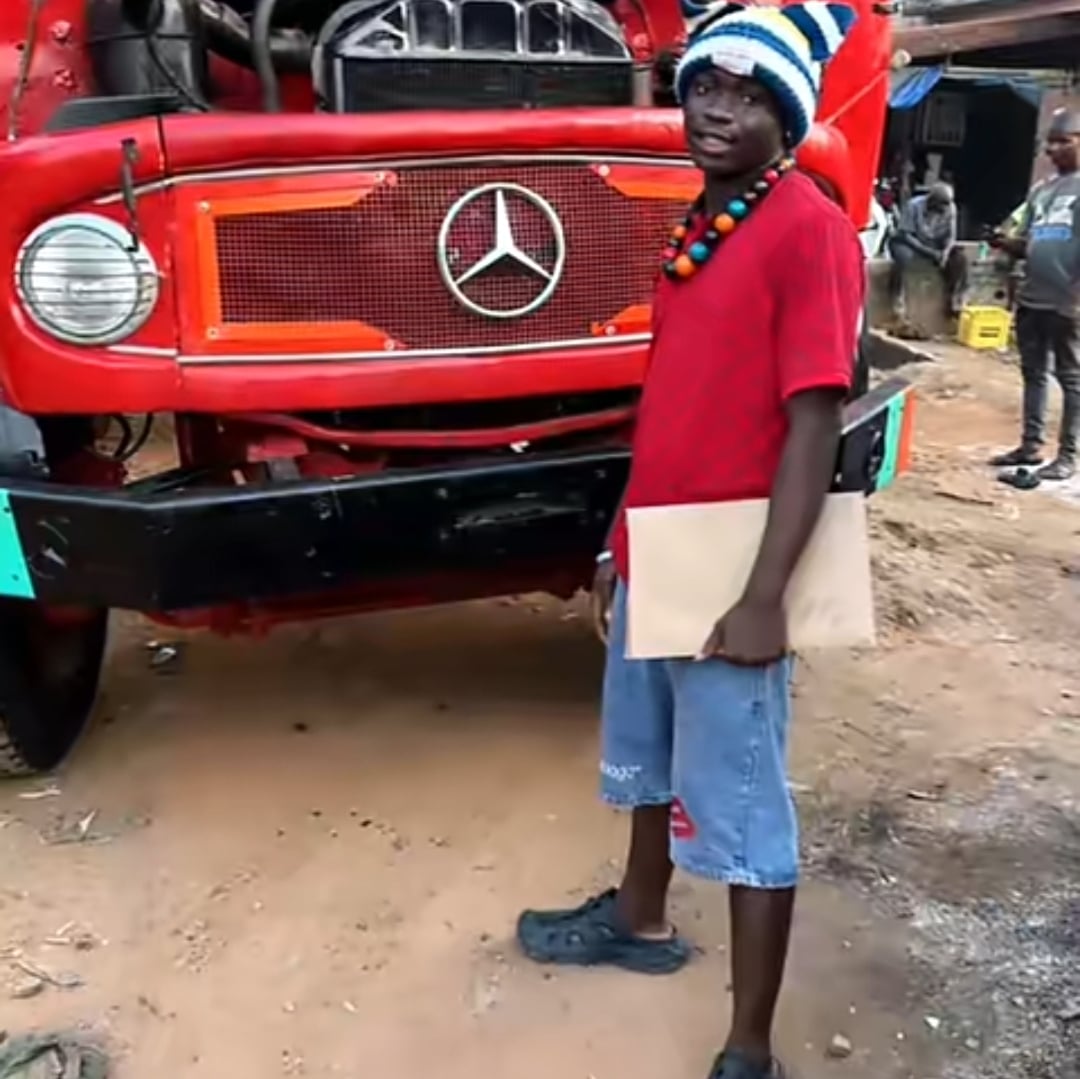 Proud moment as Nigerian man buys new tipper truck, names it 'Big Benz'