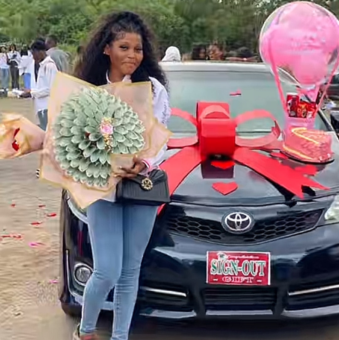 EKSU graduate receives sign-out gift, 'a new car' from boyfriend