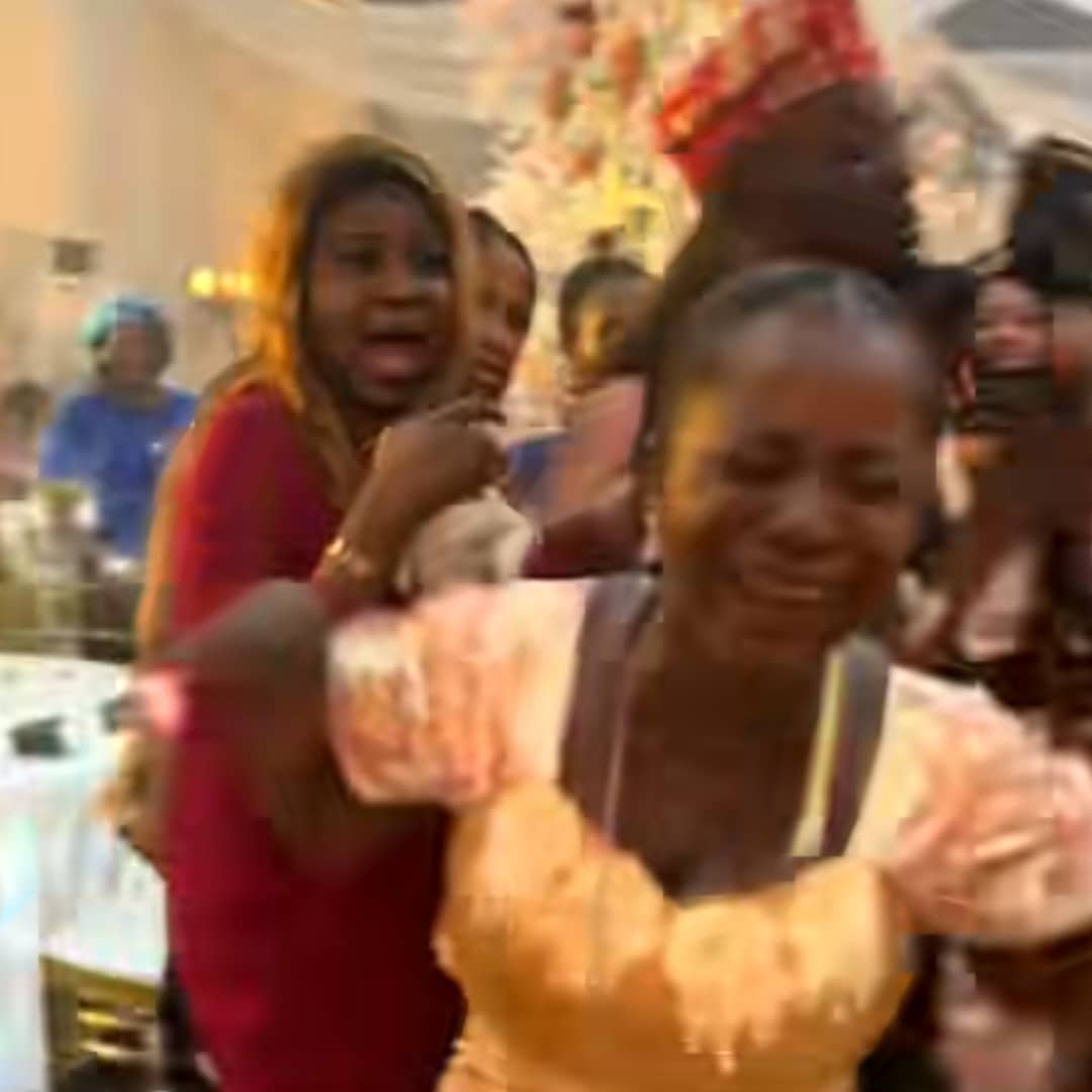 Wedding reception turns spiritual as lady catches bouquet, falls under anointing, speaks in tongues