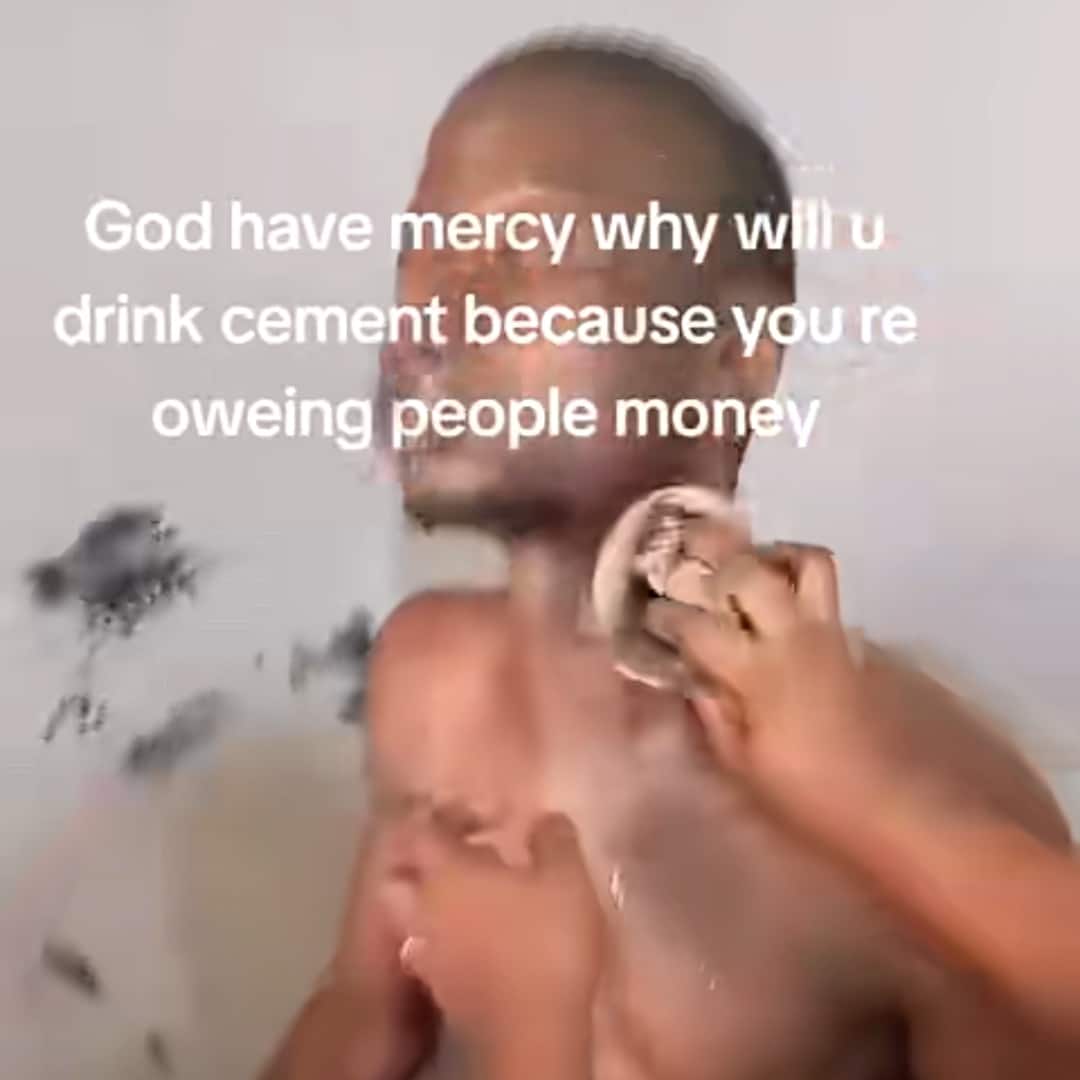 Nigerian man drinks cement to avoid debt.