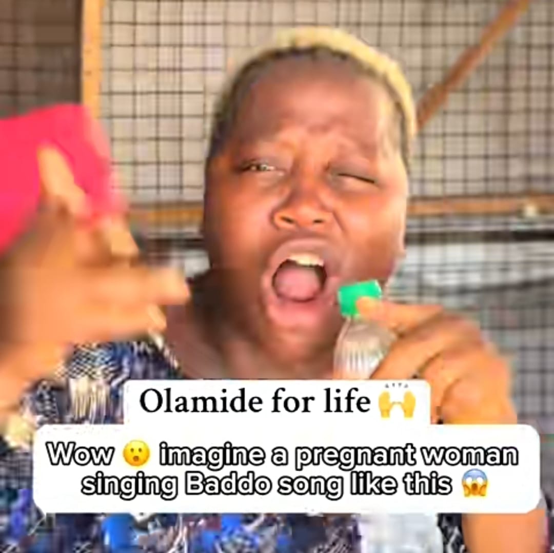 Crowd goes wild as heavily pregnant woman sings Olamide's hit song, 'Eni Duro,' word for word
