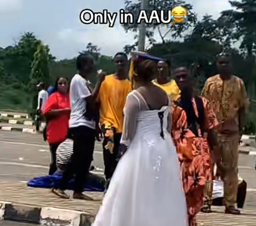 AAU student attends matriculation in wedding dress