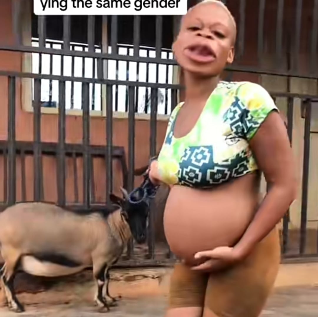 Woman joyful after discovering she and her goat are pregnant with same gender