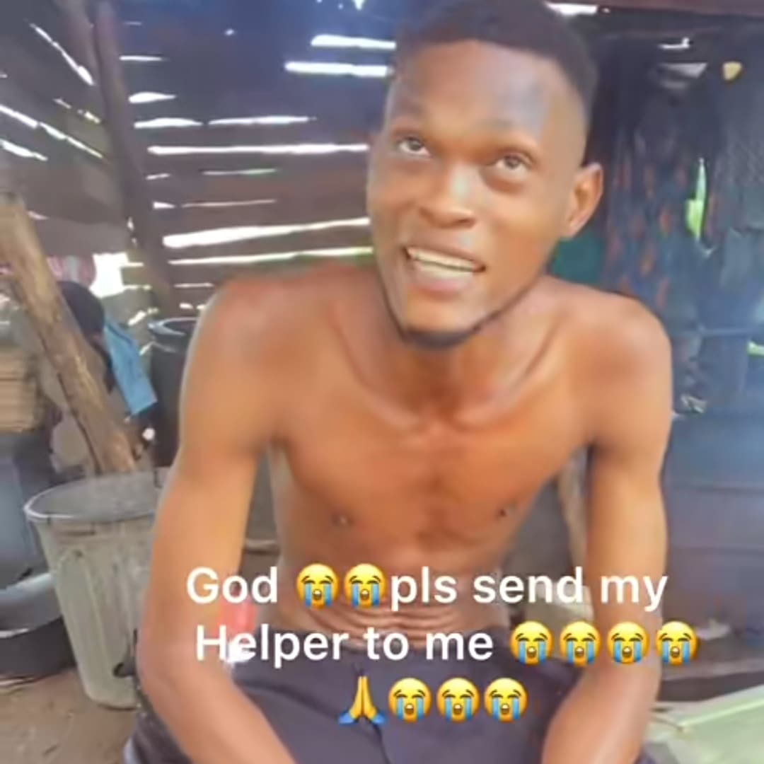 Nigerian man declares himself 'dead' due to severe poverty, eats fufu with water and unripe pawpaw