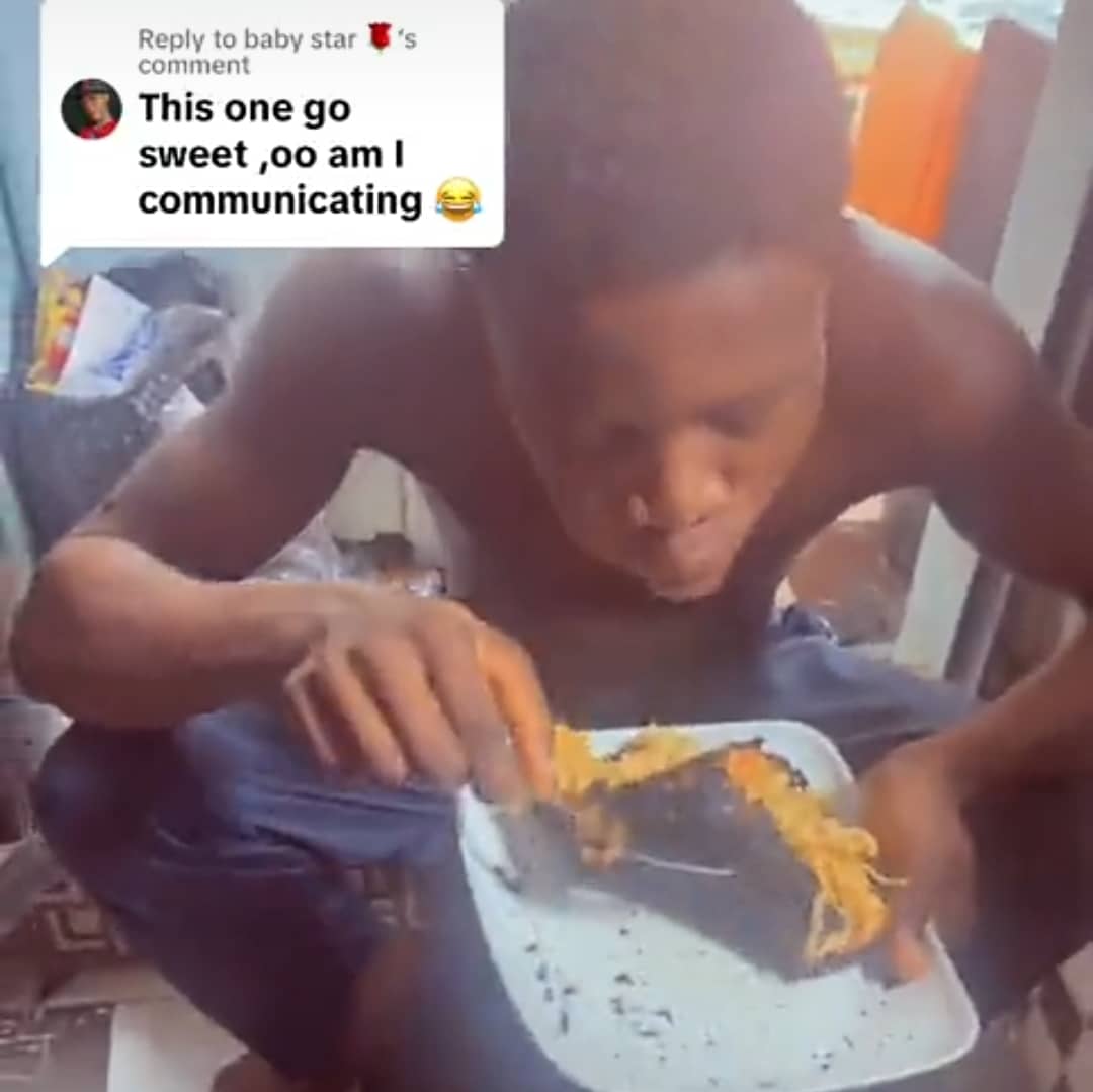 Nigerian man's girlfriend shows off her cooking skills with noodle dish
