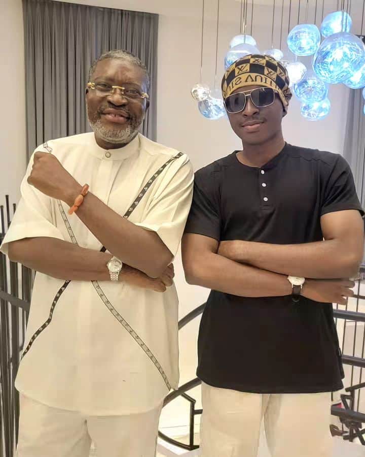 Kanayo O. Kanayo and his son, Clinton Onyeze