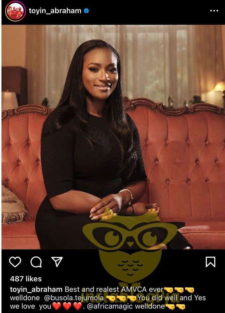 AMVCA 2024: Toyin Abraham commends organizers for excellent job