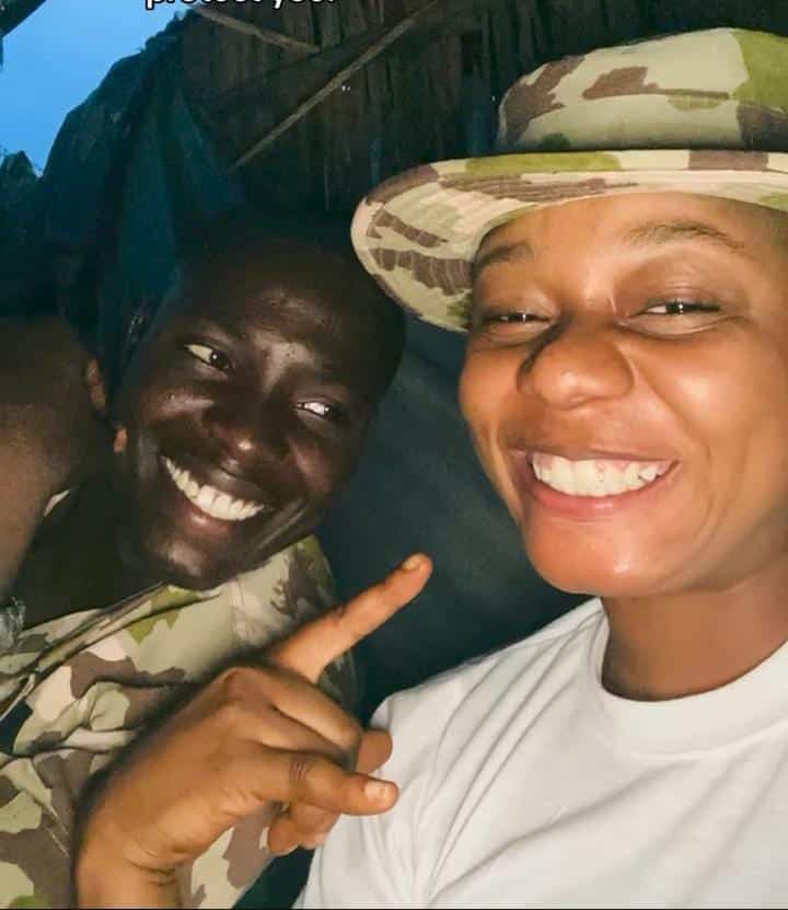 Female corper shares video of her special friendship with Platoon Commander