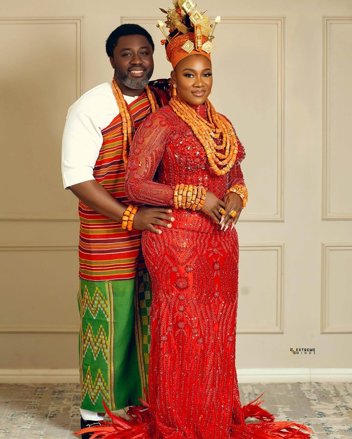Mercy Johnson and her husband on his birthday