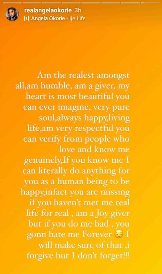 If you go Facebook and some of this social media platforms this bombastic things say their mama Dey mad, dem say their mama and papa get mental health, Imagine They are channeling what am saying to madness, dirty people even my pictures wey una Dey merge with theirs,Zubby M and mercy M looks more like mad people Ndi ara, the only thing you people know how to do is to kill and destroy cos that's what the devil do,keep paying people to tarnish my image,against all odds truth must be told, I Warned y'all to leave me alone, una no gree, This is just the beginning!!