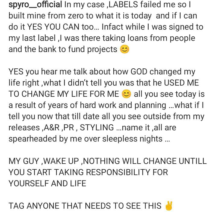 Spyro sends crucial message to upcoming artists