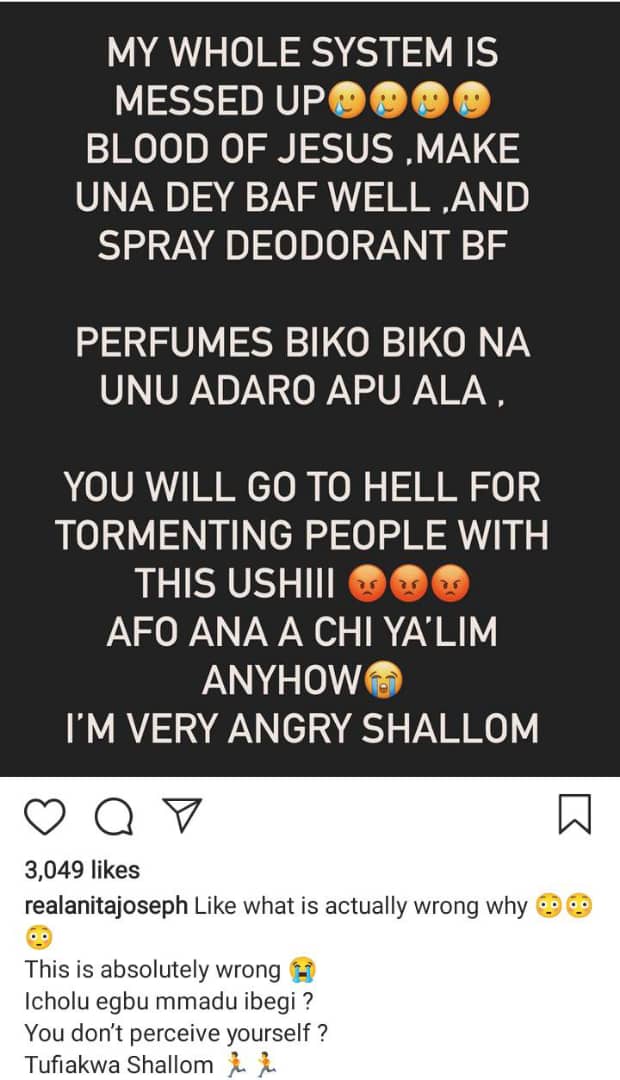 Anita Joseph rants about offensive body odour, strongly recommends deodorants