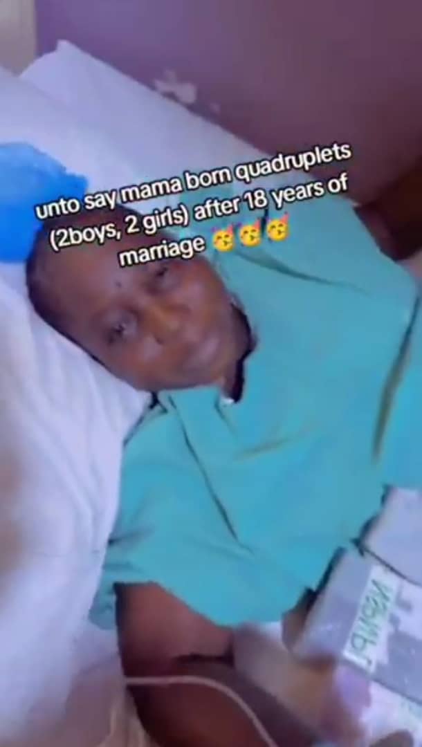 Celebrations as woman welcomes quadruplets after 18 years of childlessness