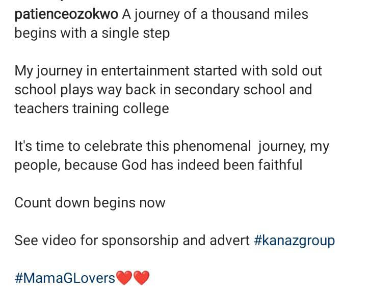 Patience Ozokwo begins countdown to celebrating 45 years in entertainment industry