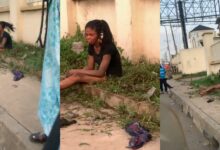 lady acting abnormally dropped roadside
