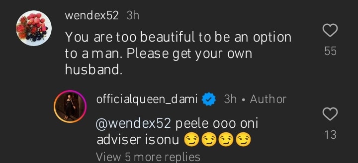 Queen Dami responds to advice on dumping Portable for a better man