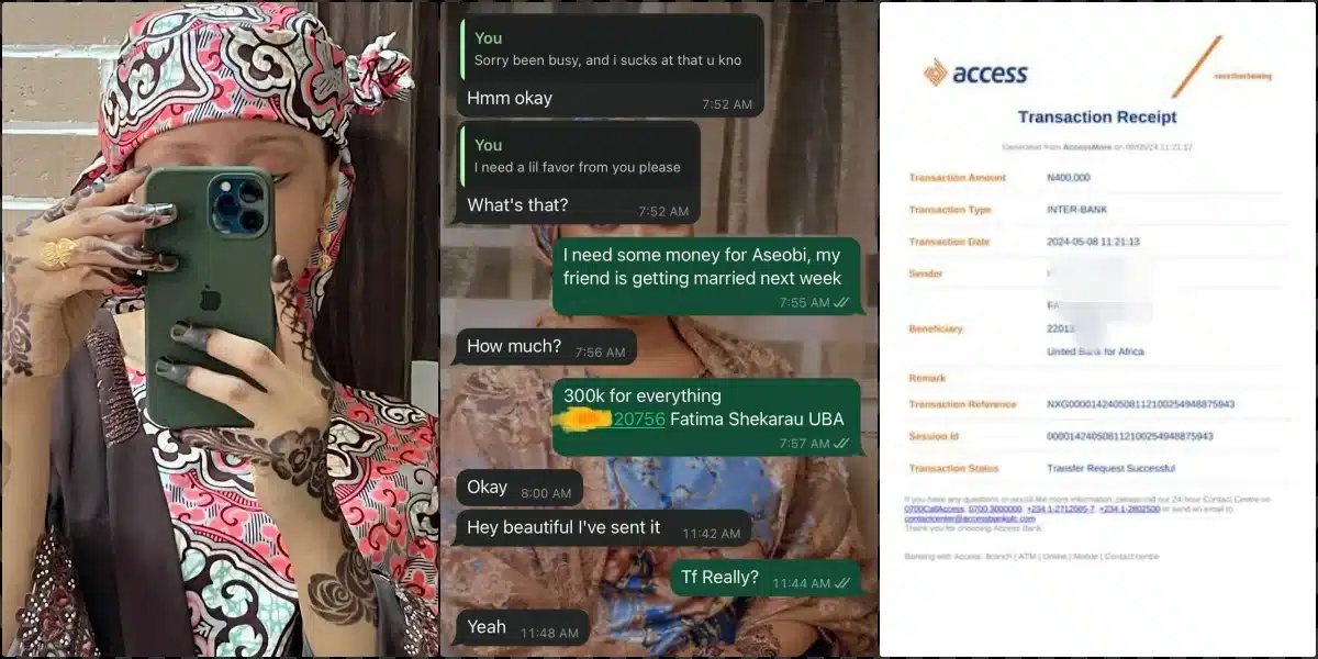 Lady mocks man as she gets N400K gift from him despite disliking him