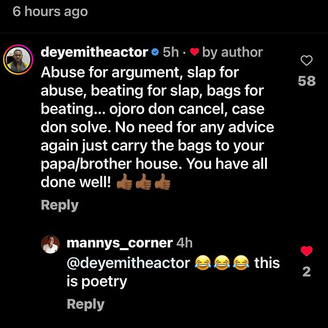 Deyemi Okanlawon shares advice with woman whose husband sends packing 