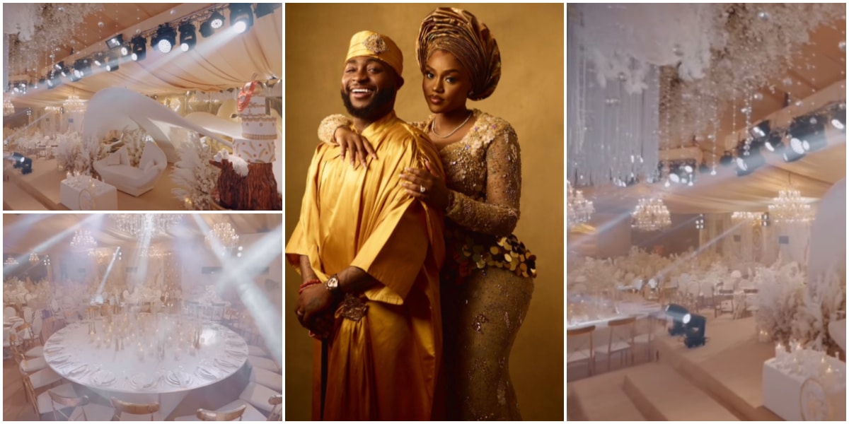 CHIVIDO24: Estimated cost of Davido and Chioma's wedding hall decorations causes buzz online