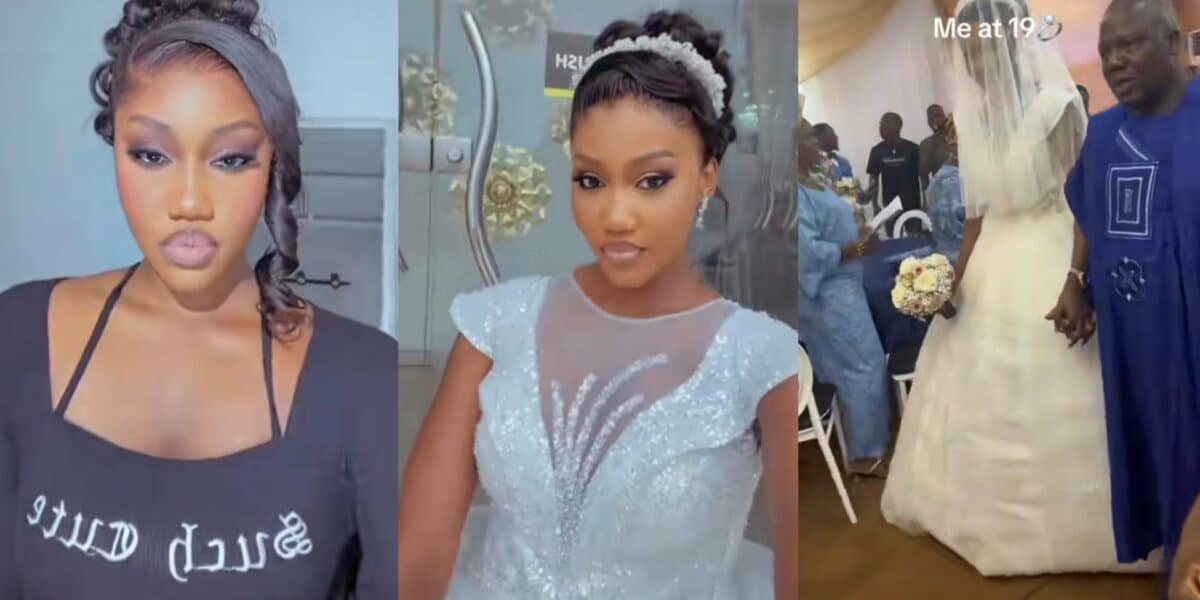 Lady marries at 19 after planning to get married at 25