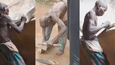 Man emotional over physical state of carpenter working in his compound