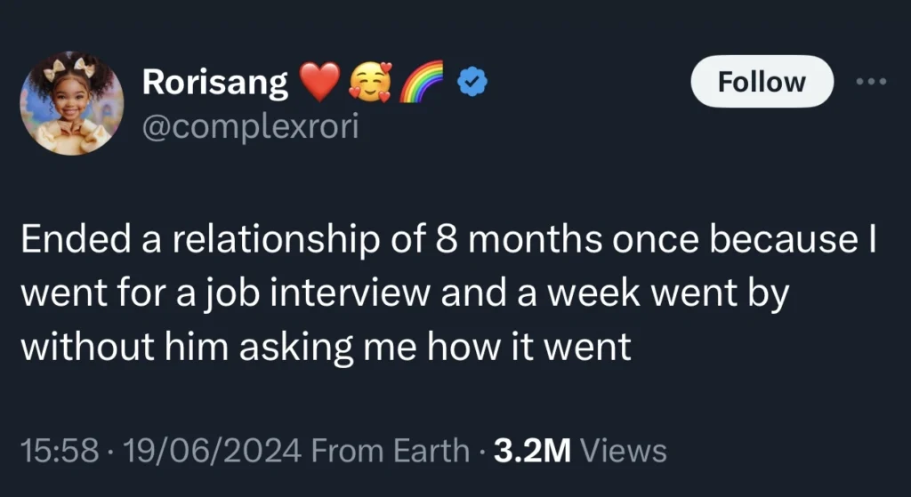 Lady shares uncommon reason she ended relationship with boyfriend