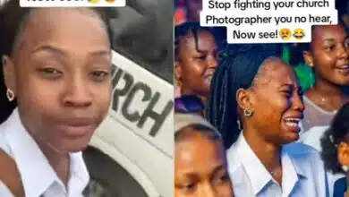 Nigerian lady shares disfigured photo, warns against fighting church photographers