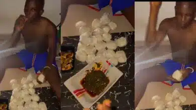 Nigerian man devours 27 wraps of fufu, 2 plates of vegetable soup