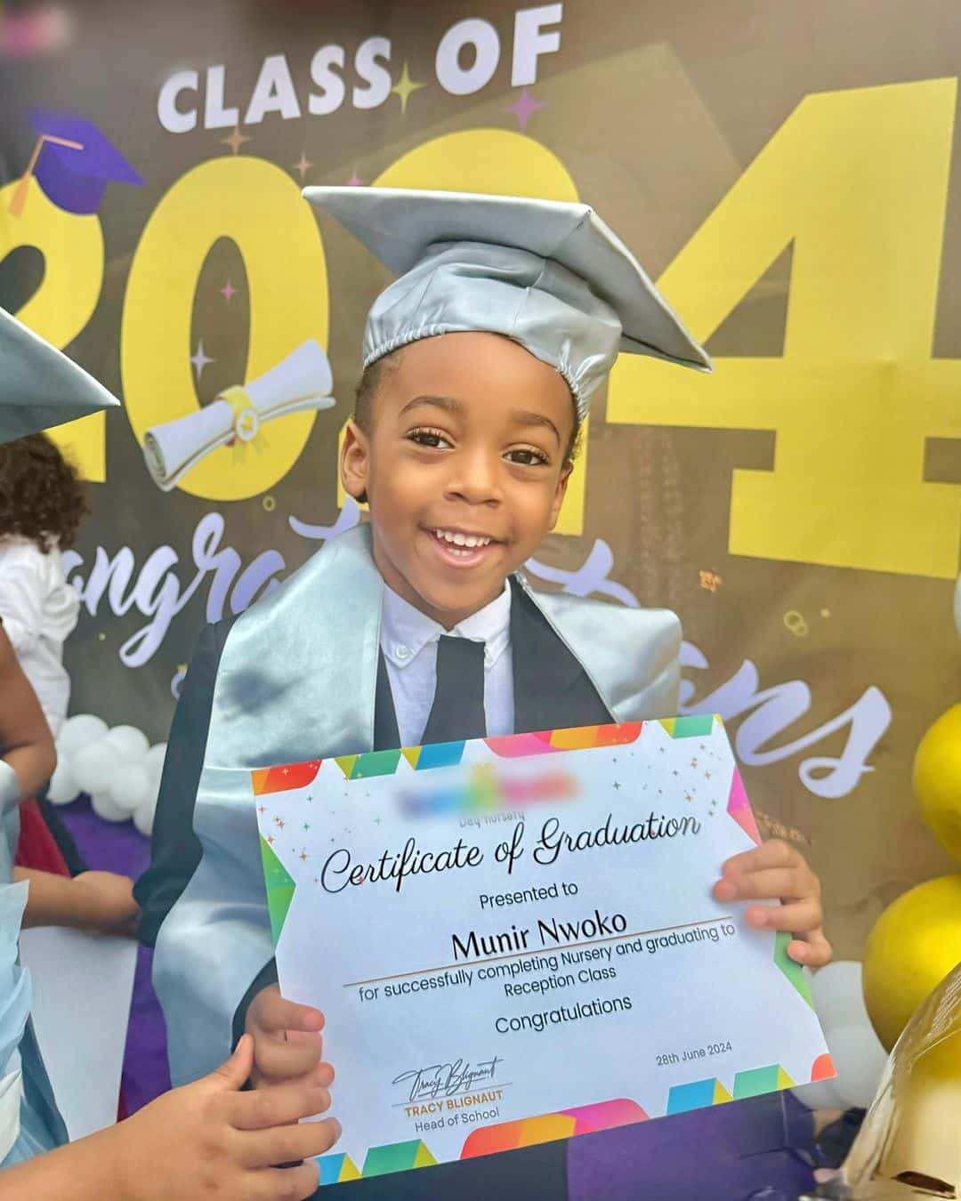 regina daniels husband celebrate son graduates