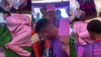 Moment groom and his friends showed up drunk at his traditional wedding